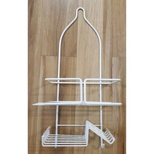 19" Soap Shelf Wire Shower Caddy White Plastic Coated Bathroom Storage Organizer